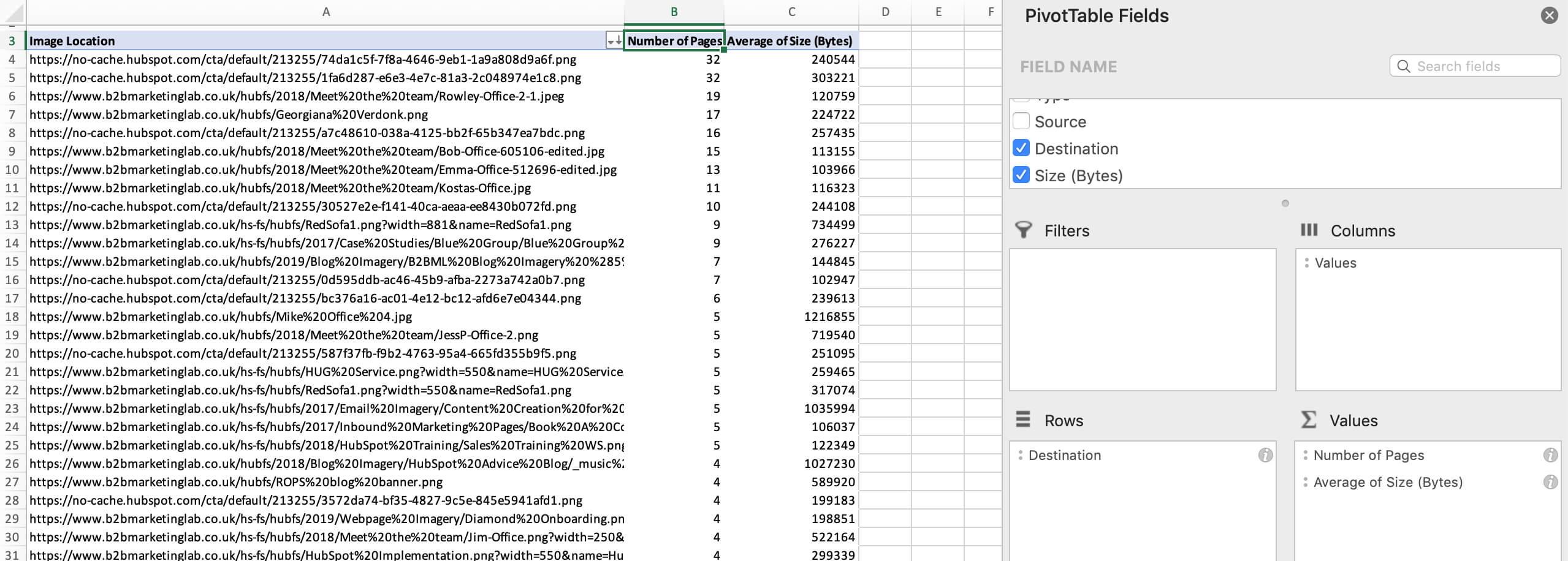 5. Excel Pivot Example